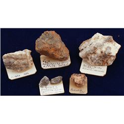 Five Aurora Ore Specimens