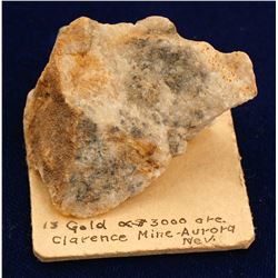 Clarence Mine Gold Specimen