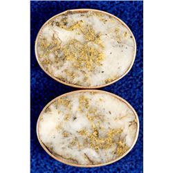 Gold in Quartz Ovals Set in Gold