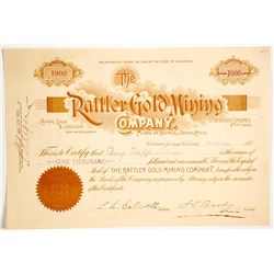 Rattler Gold Mining Company Stock Certificate