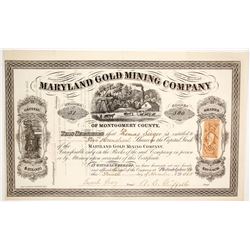 Maryland Gold Mining Company Stock Certificate