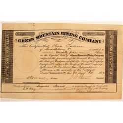 Rare Green Mountain Mining Certificate