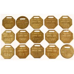 Kennecott Copper Corp. Brass Equipment tags (15)