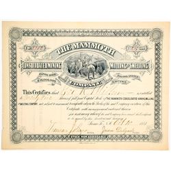 Mammoth Cons. Mining, Milling, & Smelting Co. Stock Certificate