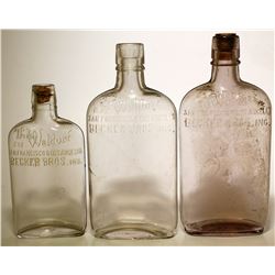 Three "The Waldorf" Pocket Flasks