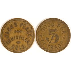 Jack's Place Token (Louisville, Colorado)