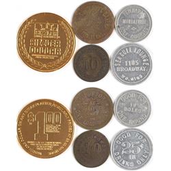 Five Various Houston, Texas Tokens