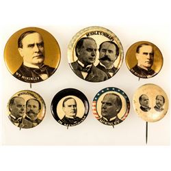 7 Different McKinley Political Buttons