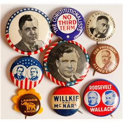 Roosevelt Era Political Buttons (8)
