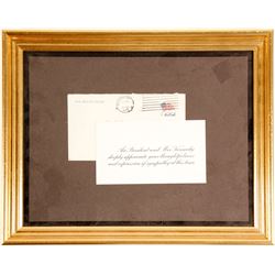 Framed JFK Era Presidential Cover and Card