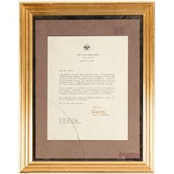 Framed Hubert Humphrey VP Letter