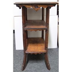 Small Oak Hallway Pedestal Shelf