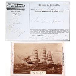 Steamer Commodore Vanderbilt Receipt