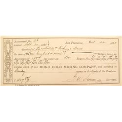 Mono Gold Mining Co. Receipt