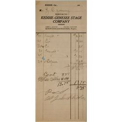 Keddie-Genesee Stage Company Receipt