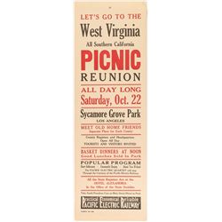 West Virginia Picnic Reunion Broadside