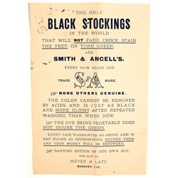 California Black Stocking Handbill