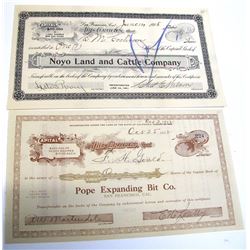 Two San Francisco Stock Certificates