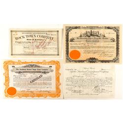 Group of Kansas Stock Certificates (4) 1886-1935