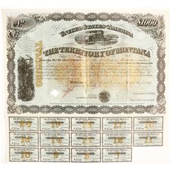 Gorgeous 1880 Montana Territorial Bond signed by Governor (and Civil War General) B.F. Potts