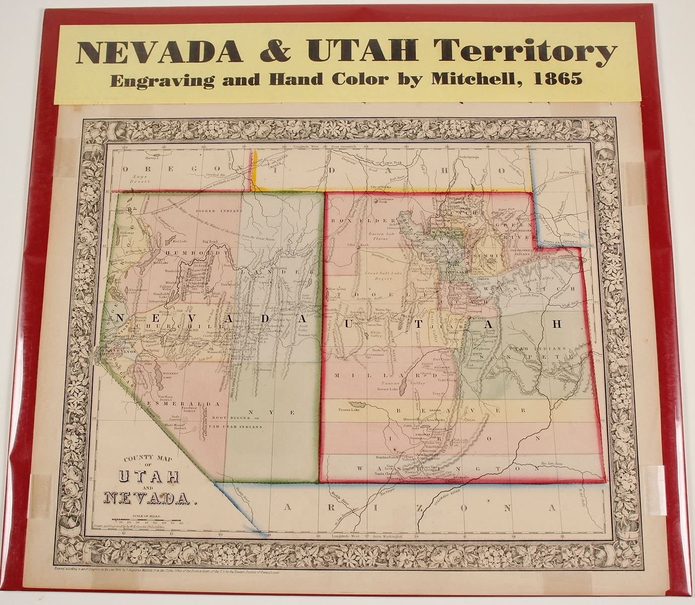 Map of Nevada & Utah Territory