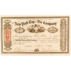 New York Tap and Die Company Stock Certificate