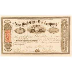 New York Tap and Die Company Stock Certificate