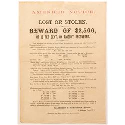 Unusual Notice of Stolen Bonds