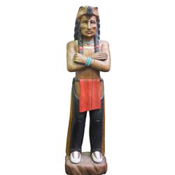 Wooden Indian w/ Bear Headdress