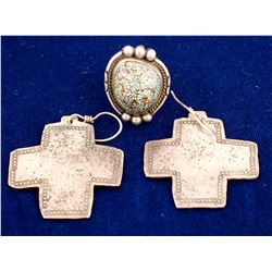 Vintage Navajo Earrings and Ring