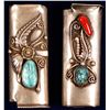 Image 1 : Two Silver & Turquoise Lighter Cases