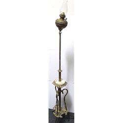 Antique Kerosene Lamp with Tall Stand
