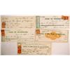 Image 1 : Five Gould & Curry Mining Co. Checks w/ tied and manuscript cancels