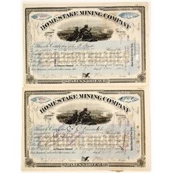 Homestake Mining Co. Stock Certs. (2)