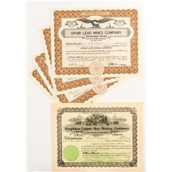 Utah Mining Stock Certificates