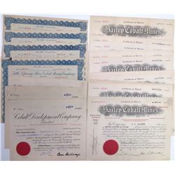 Ontario Cobalt Mining Stock Certificate Collection