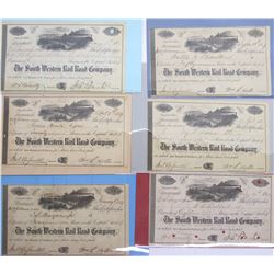 South Western Rail Road Co. Stock Certificates (6)