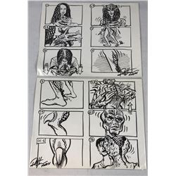 Tales from the Darkside: The Movie (1990) - Original Hand Drawn Storyboards - Set of 2 lot A