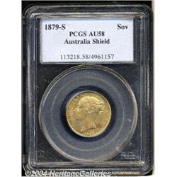 Victoria gold Sovereign 1879-S Shield,