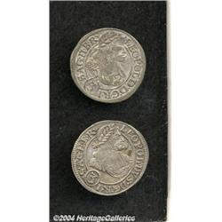 Leopold I 3 Kreuzer pair as follows: