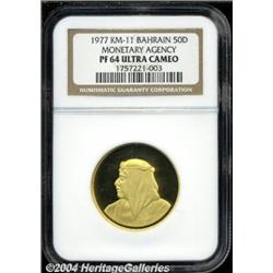 Isa Bin Salman gold 50 Dinars 1977,