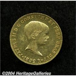 Pedro II gold 6400 Reis 1832-R,