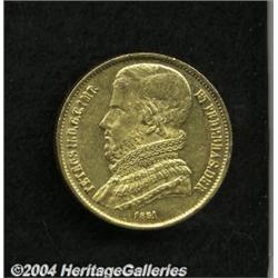 Republic gold 20,000 Reis 1851,