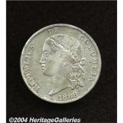 Republic. 5 Decimos 1888 Medellin,