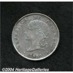 Republic. 50 Centavos 1889 Bogota,