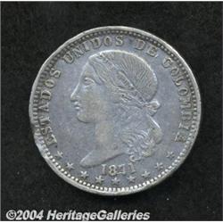 Republic. Peso 1871/0 Medellin,
