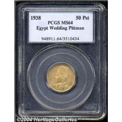 Farouk gold 50 Piastres 1938 - Pair,