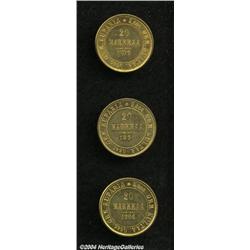 Russian Duchy gold 20 Markkaa - Trio,