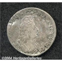 Louis XIV. 1/16 Ecu Carambole aux insignes type of 1701W with date missing,