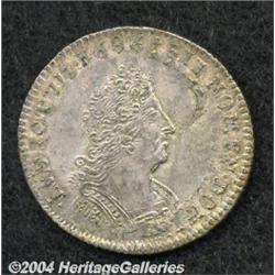 Louis XIV. 1/8 Ecu Carambole aux palmes 1694W,